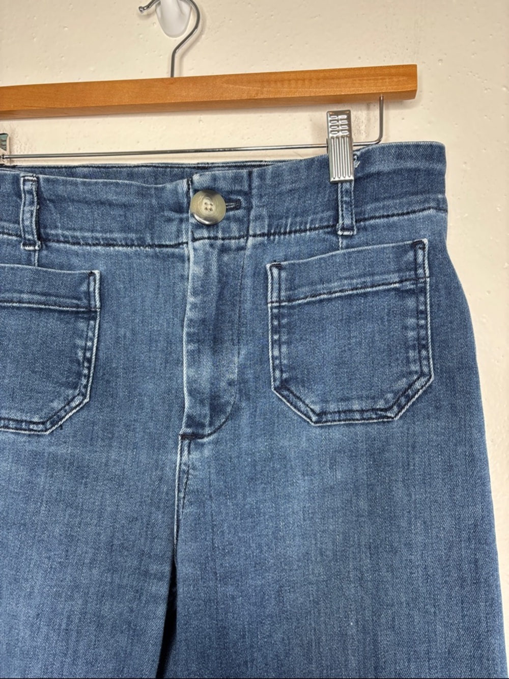 Anthro Pilcro Wide Leg High Waist Jeans Size 25 Petite EUC - Picture 3 of 10